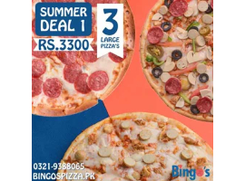 Bingo’s Pizza Summer Deal 1 For Rs.3300/-